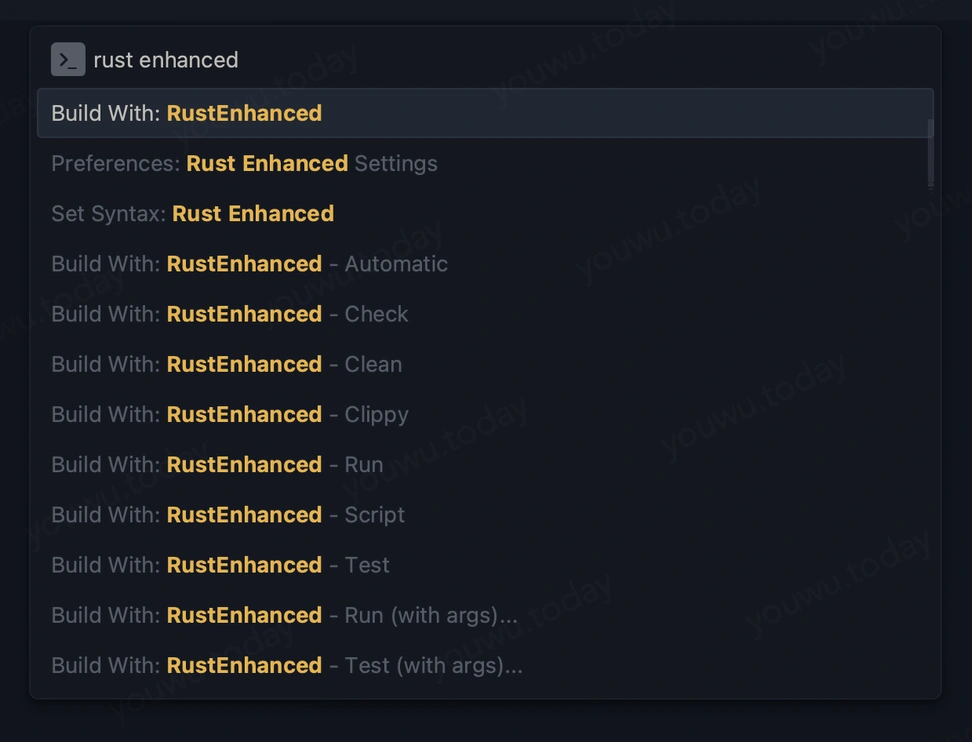 Rust Enhanced 所支持的 Build System
